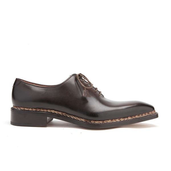Caporicci Men's Luxury Italian Shoes Brown Calfskin Oxfords ART1400 (CAP1039)-AmbrogioShoes