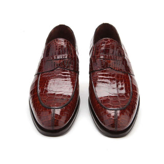 Caporicci 3321 Men's Shoes Exotic Alligator Skin Penny Loafers (CAP1118)-AmbrogioShoes