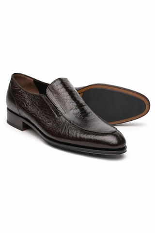 Caporicci 3324 Ostrich & Peccary Loafer-AmbrogioShoes