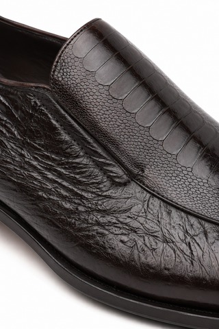 Caporicci 3324 Ostrich & Peccary Loafer-AmbrogioShoes