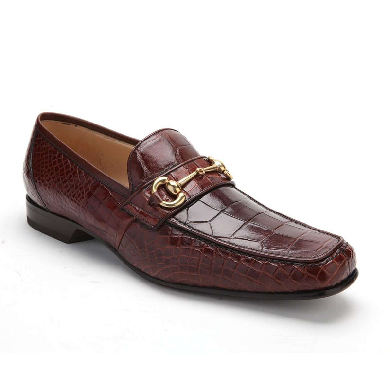 Caporicci Men's Luxury Italian Shoes 9872 Alligator Gold Brown Loafers (CAP1121)-AmbrogioShoes