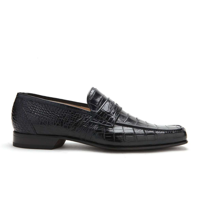 Caporicci Men's Luxury Italian Shoes Black Alligator Loafers ART9961 (CAP1021)-AmbrogioShoes
