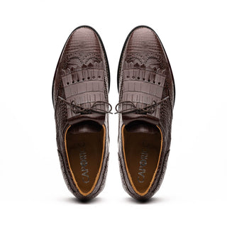 Caporicci Italian Brown Exotic Alligator Golf Oxfords (CAP2014)-AmbrogioShoes