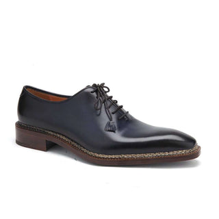 Caporicci Italian Mens Norwegian Construction Designer Shoes 1400 Leather Blue Navy Oxfords (CAP1108)
