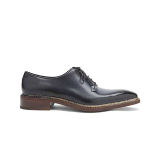 Caporicci Italian Mens Norwegian Construction Designer Shoes 1400 Leather Blue Navy Oxfords (CAP1108)