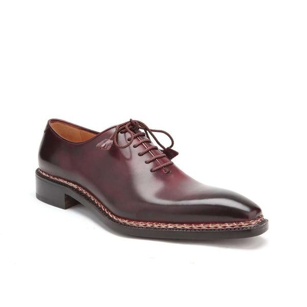 Caporicci Men's Luxury Italian Shoes 1400 Leather Bordo Burgundy Norwegian Construction Oxfords (CAP1109)-AmbrogioShoes