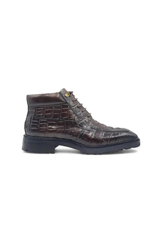 Carrucci Alligator Embossed Rugged Ankle Boot (CAR1018)-AmbrogioShoes