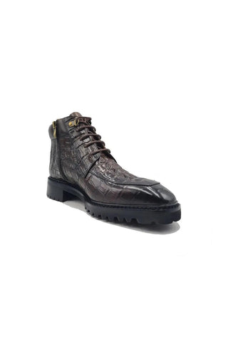 Carrucci Alligator Embossed Rugged Ankle Boot (CAR1018)-AmbrogioShoes