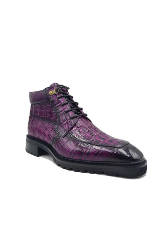 Carrucci Alligator Embossed Rugged Ankle Boot (CAR1018)-AmbrogioShoes