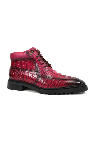 Carrucci Alligator Embossed Rugged Ankle Boot (CAR1018)-AmbrogioShoes