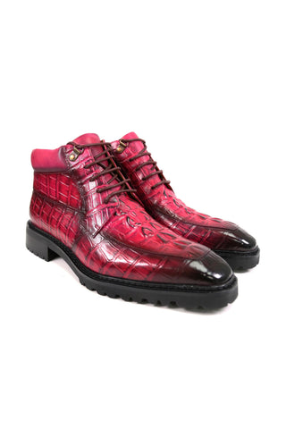 Carrucci Alligator Print Rugged Ankle Boot (CAR1018)-AmbrogioShoes