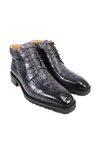 Carrucci Alligator Print Rugged Ankle Boot (CAR1018)-AmbrogioShoes