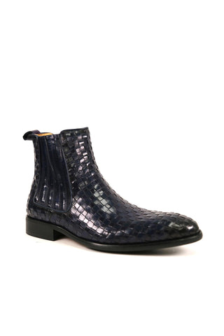Carrucci Basket Weave Leather Chelsea Boots (CAR1023)-AmbrogioShoes