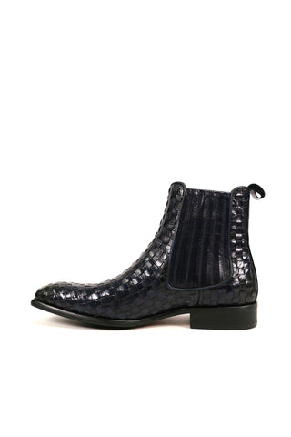 Carrucci Basket Weave Leather Chelsea Boots (CAR1023)-AmbrogioShoes