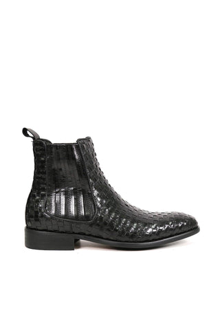 Carrucci Basket Weave Leather Chelsea Boots (CAR1023)-AmbrogioShoes