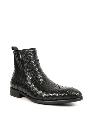 Carrucci Basket Weave Leather Chelsea Boots (CAR1023)-AmbrogioShoes