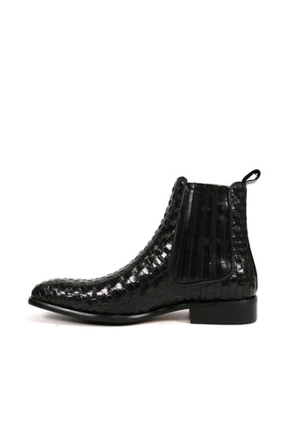 Carrucci Basket Weave Leather Chelsea Boots (CAR1023)-AmbrogioShoes