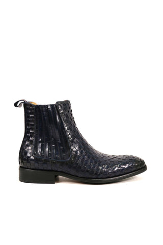 Carrucci Basket Weave Leather Chelsea Boots (CAR1023)-AmbrogioShoes