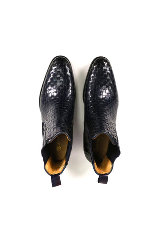 Carrucci Basket Weave Leather Chelsea Boots (CAR1023)-AmbrogioShoes