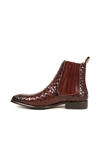 Carrucci Basket Weave Leather Chelsea Boots (CAR1023)-AmbrogioShoes
