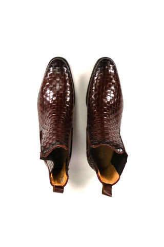 Carrucci Basket Weave Leather Chelsea Boots (CAR1023)-AmbrogioShoes