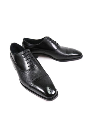 Carrucci Calf-Skin Leather Classic Cap-Toe Oxford (CAR1009)-AmbrogioShoes