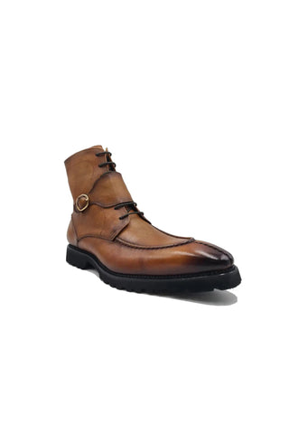 Carrucci Full Grain Leather Lace-Up Split-Toe Rugged Boot (CAR1012)-AmbrogioShoes