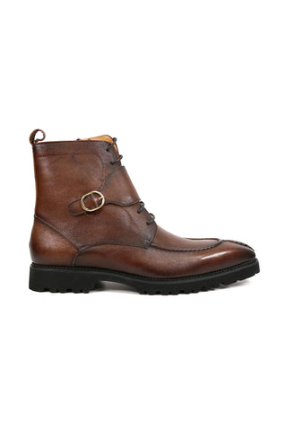 Carrucci Full Grain Leather Lace-Up Split-Toe Rugged Boot (CAR1012)-AmbrogioShoes