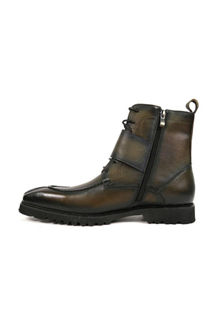 Carrucci Full Grain Leather Lace-Up Split-Toe Rugged Boot (CAR1012)-AmbrogioShoes