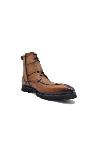 Carrucci Full Grain Leather Lace-Up Split-Toe Rugged Boot (CAR1012)-AmbrogioShoes