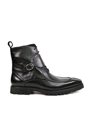 Carrucci Full Grain Leather Lace-Up Split-Toe Rugged Boot (CAR1012)-AmbrogioShoes