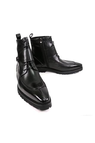 Carrucci Full Grain Leather Lace-Up Split-Toe Rugged Boot (CAR1012)-AmbrogioShoes