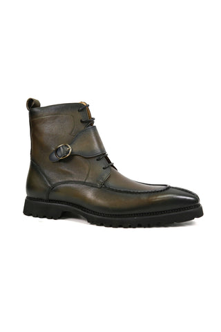 Carrucci Full Grain Leather Lace-Up Split-Toe Rugged Boot (CAR1012)-AmbrogioShoes