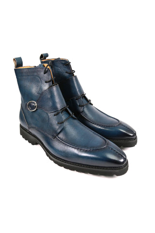 Carrucci Full Grain Leather Lace-Up Split-Toe Rugged Boot (CAR1012)-AmbrogioShoes