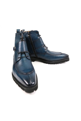 Carrucci Full Grain Leather Lace-Up Split-Toe Rugged Boot (CAR1012)-AmbrogioShoes