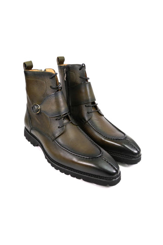 Carrucci Full Grain Leather Lace-Up Split-Toe Rugged Boot (CAR1012)-AmbrogioShoes