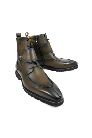 Carrucci Full Grain Leather Lace-Up Split-Toe Rugged Boot (CAR1012)-AmbrogioShoes