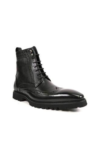 Carrucci Hudson Full Grain Leather Wingtip Boot (CAR1024)-AmbrogioShoes