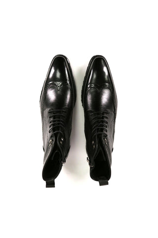 Carrucci Hudson Full Grain Leather Wingtip Boot (CAR1024)-AmbrogioShoes