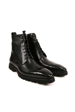 Carrucci Hudson Full Grain Leather Wingtip Boot (CAR1024)-AmbrogioShoes