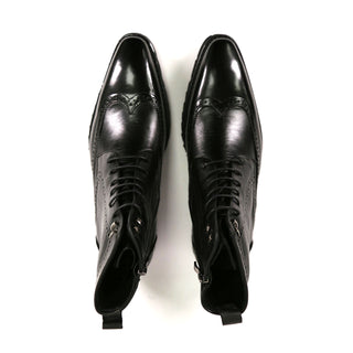 Carrucci Hudson Men's Shoes Full Grain Leather Wingtip Boot (CAR1024)-AmbrogioShoes