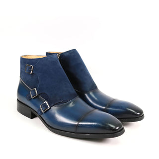 Carrucci KB503-18SC Men's Shoes Suede / Calf-Skin Leather Cap-Toe Boot (CAR1020)-AmbrogioShoes