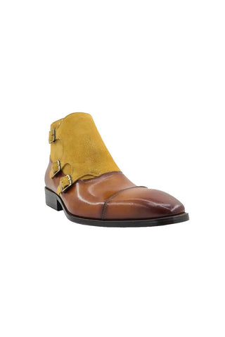 Carrucci KB503-18SC Suede / Calf-Skin Leather Cap-Toe Boot (CAR1020)-AmbrogioShoes