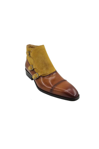 Carrucci KB503-18SC Suede / Calf-Skin Leather Cap-Toe Boot (CAR1020)-AmbrogioShoes