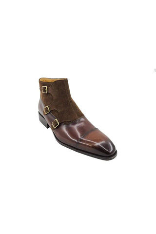 Carrucci KB503-18SC Suede / Calf-Skin Leather Cap-Toe Boot (CAR1020)-AmbrogioShoes