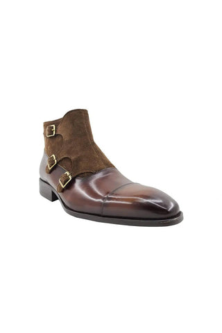 Carrucci KB503-18SC Suede / Calf-Skin Leather Cap-Toe Boot (CAR1020)-AmbrogioShoes