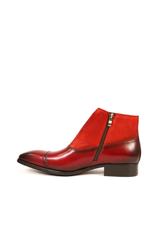 Carrucci KB503-18SC Suede / Calf-Skin Leather Cap-Toe Boot (CAR1020)-AmbrogioShoes