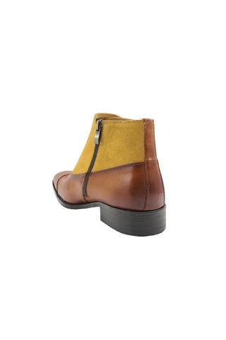 Carrucci KB503-18SC Suede / Calf-Skin Leather Cap-Toe Boot (CAR1020)-AmbrogioShoes