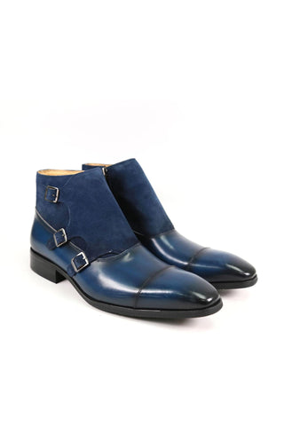Carrucci KB503-18SC Suede / Calf-Skin Leather Cap-Toe Boot (CAR1020)-AmbrogioShoes