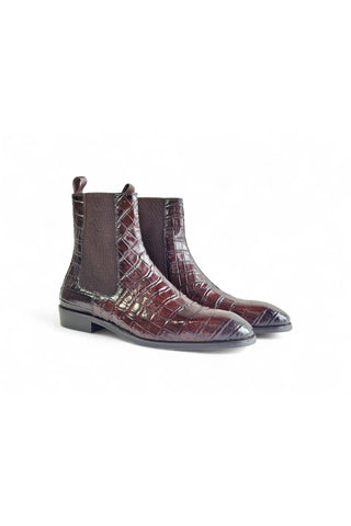 Carrucci KB503X-601E Men’s Embossed Leather Chelsea Boot